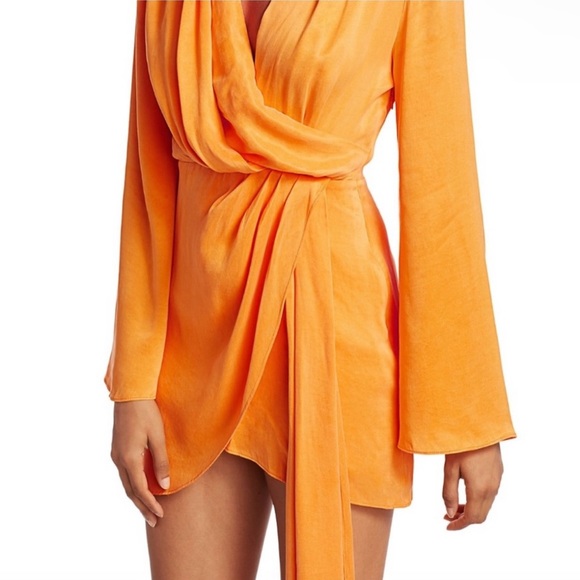 ACLER Martin Dress Pumpkin Orange Wrap Asymmetric size 8 NWT - Picture 3 of 12